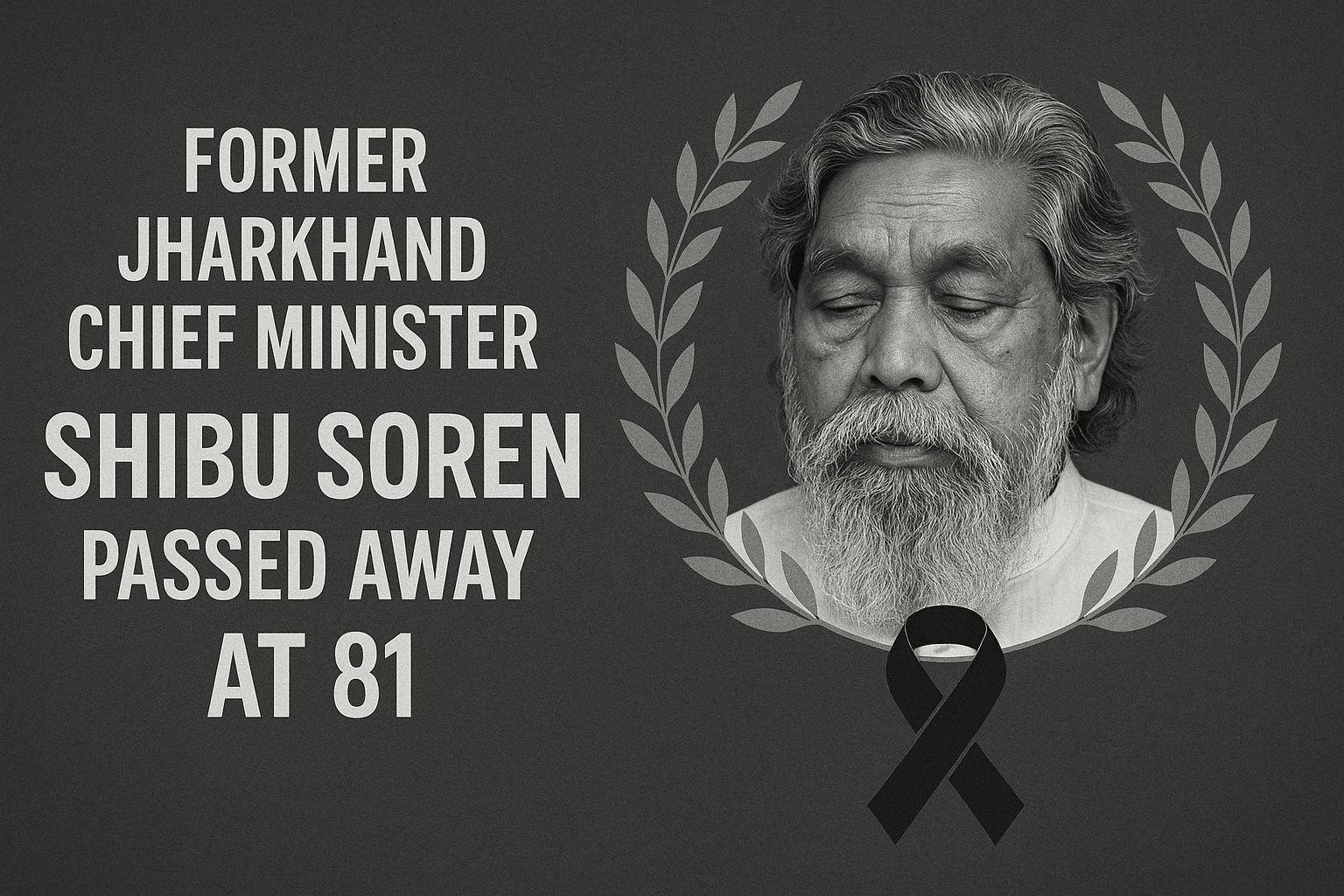 Former Jharkhand Chief Minister Shibu Soren passed away