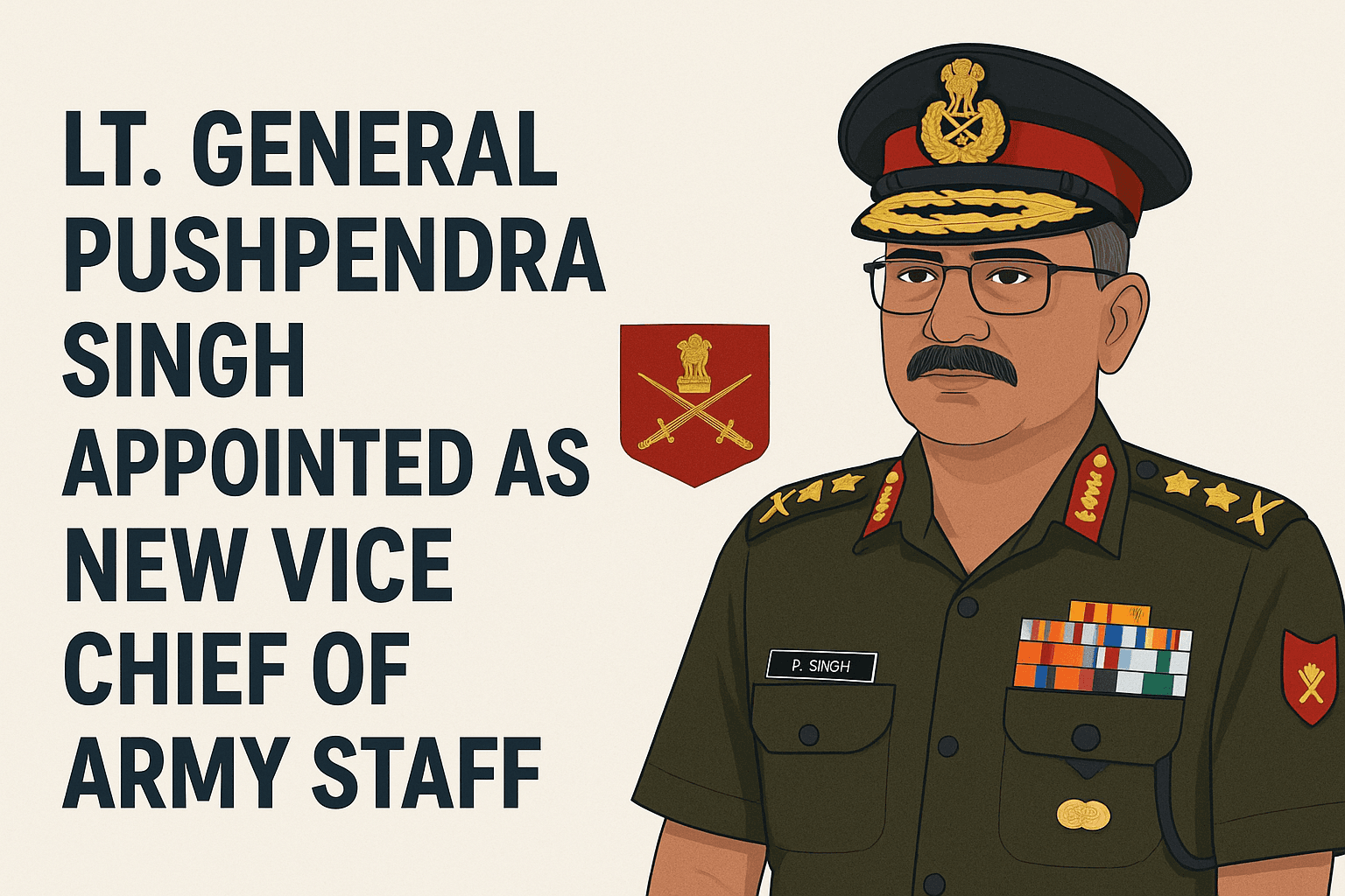 Lt. General Pushpendra Singh Appointed as new Vice Chief of Army Staff
