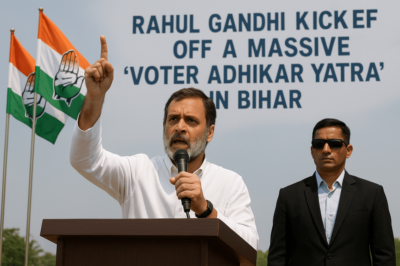 Rahul Gandhi kicked off a massive ‘Voter Adhikar Yatra’ in Bihar