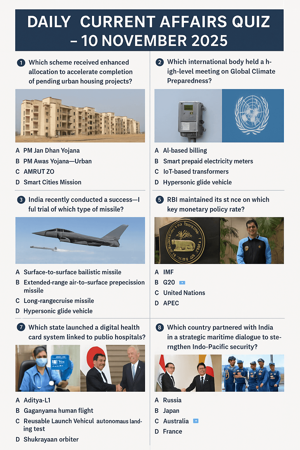 Daily Current Affairs Quiz 10 November 2025
