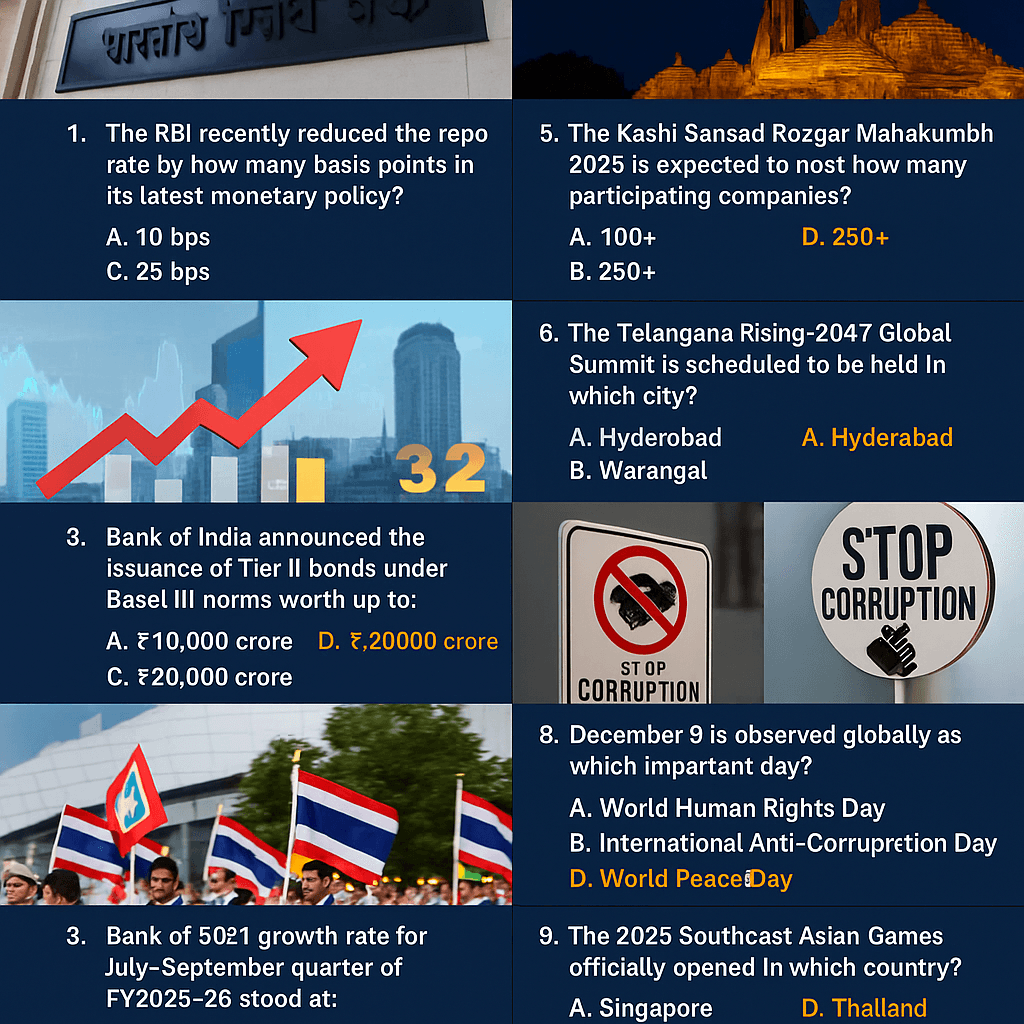 Current Affairs Quiz - 09.12.2025