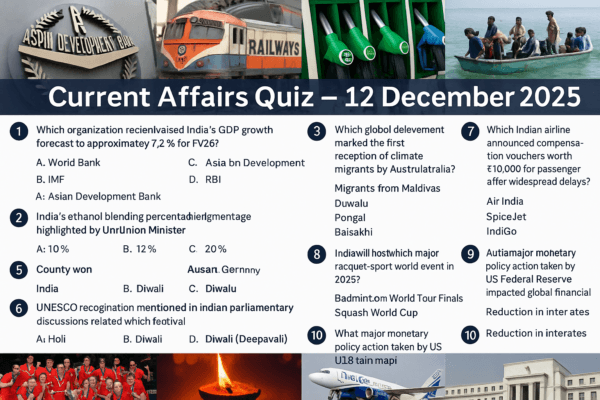Current Affairs Quiz - 12.12.2025
