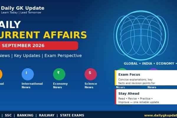 15 September 2026 Daily Current Affairs for SSC Banking UPSC Railway and state exams