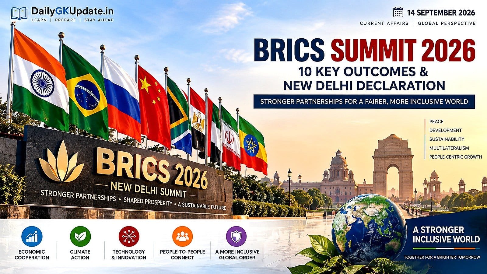 BRICS Summit 2026 key outcomes and New Delhi Declaration for competitive exam preparation