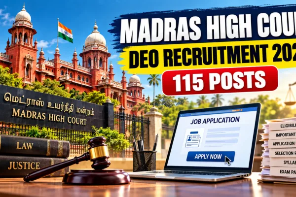 Madras High Court DEO Recruitment 2026 featured image for 115 Data Entry Operator posts