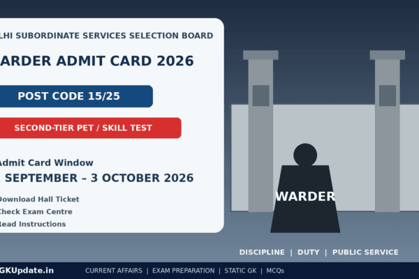 DSSSB Warder Admit Card 2026 for second-tier PET and skill test