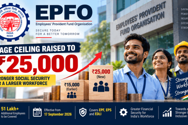 EPFO wage ceiling raised from ₹15,000 to ₹25,000 effective 17 September 2026