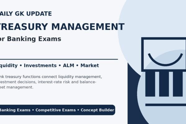 Treasury management concepts for banking exams covering liquidity, investments, ALM and market risk