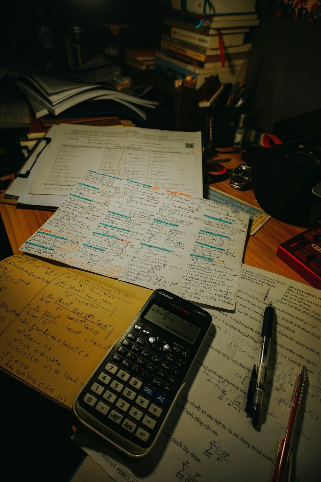 Competitive exam documents and study papers for exam planning