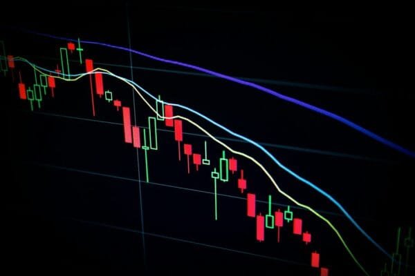 Stock market chart illustrating digital securities and financial markets