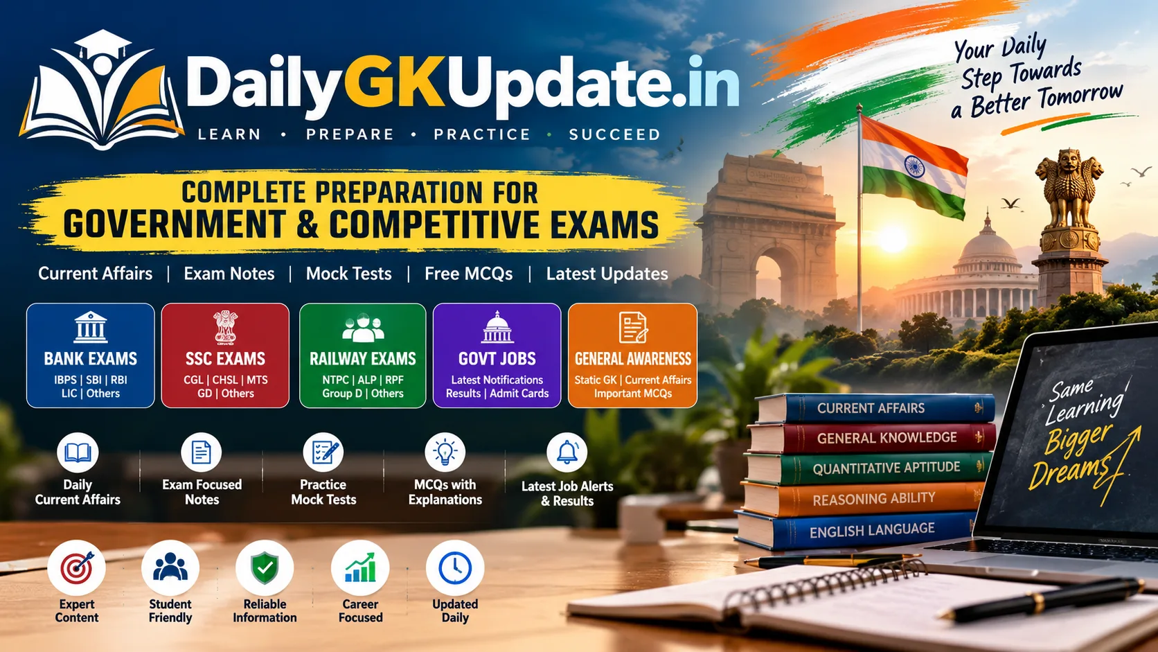 Daily GK Update exam preparation resources for SSC, banking, SBI and IBPS competitive exams