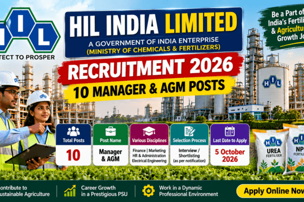 HIL India Recruitment 2026 for 10 Manager and AGM posts with 5 October deadline