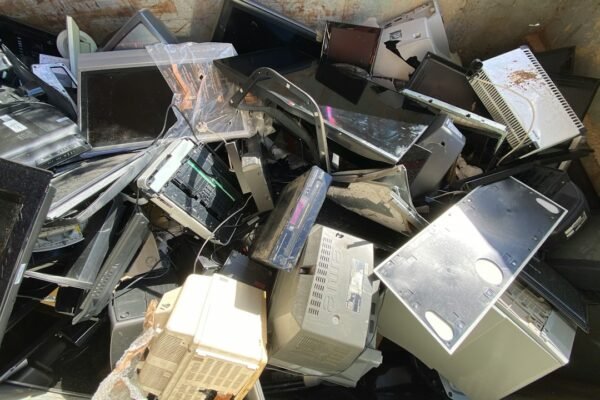 Electronic equipment collected for recycling; illustrative image for the school e-waste awareness explainer