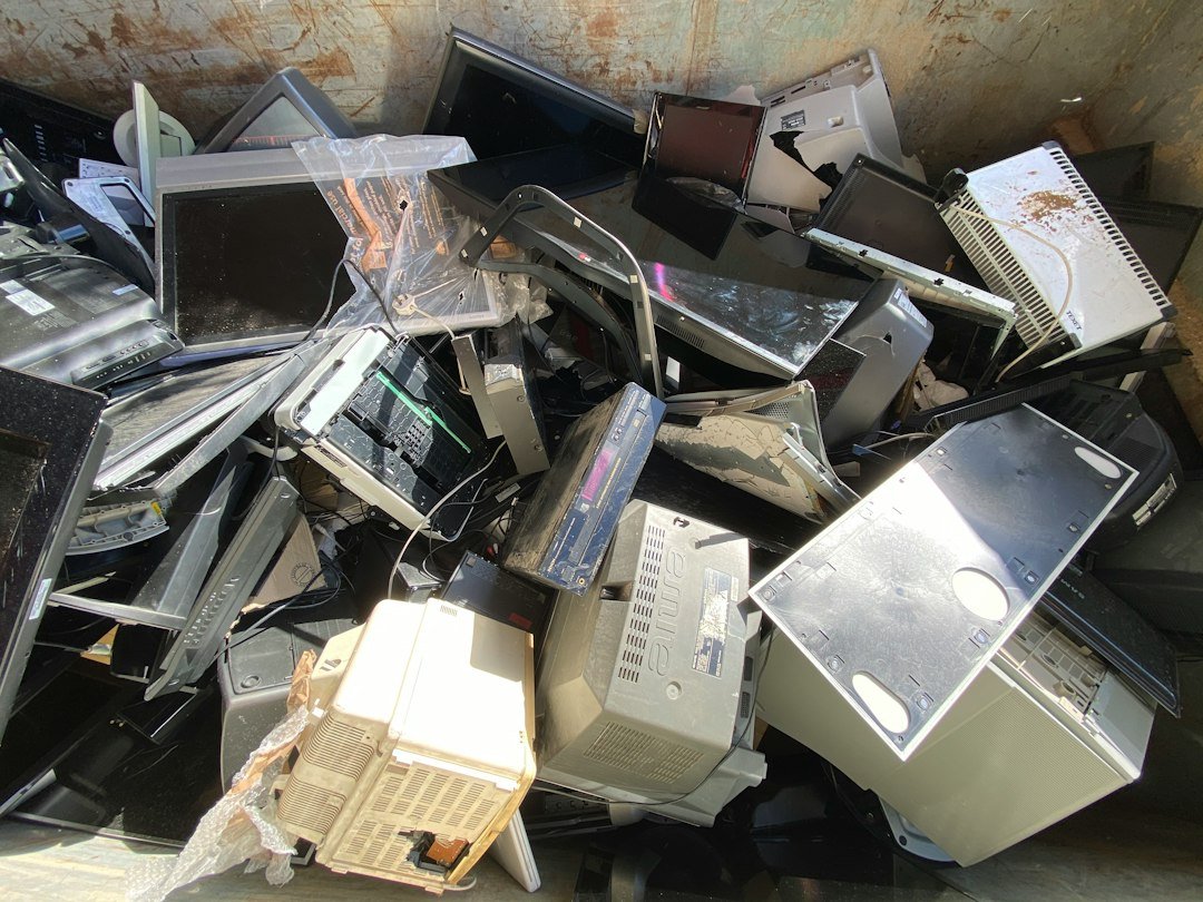 Electronic equipment collected for recycling; illustrative image for the school e-waste awareness explainer