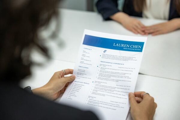 Illustrative recruitment paperwork and resume review for NICL Administrative Officer recruitment