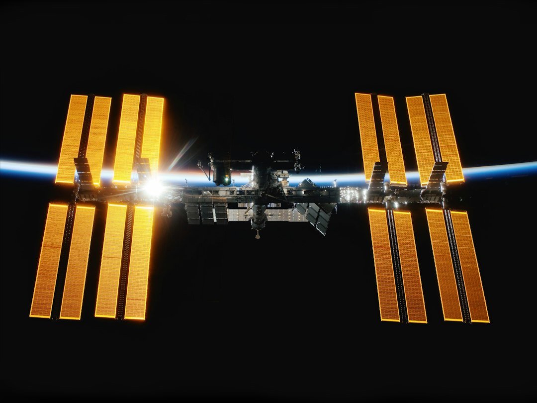 International Space Station orbiting Earth, illustrative space technology image for ISRO URSC recruitment