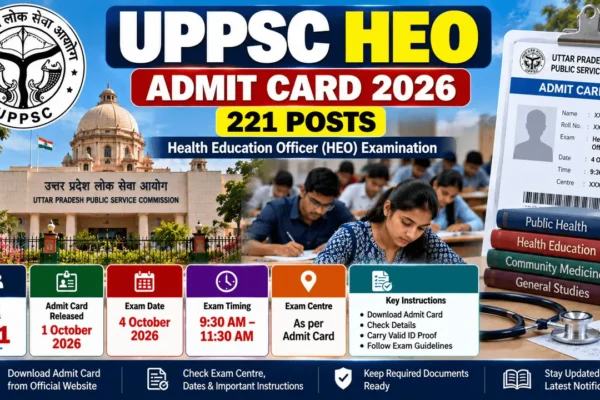 UPPSC HEO Admit Card 2026 – Health Education Officer exam and download guide