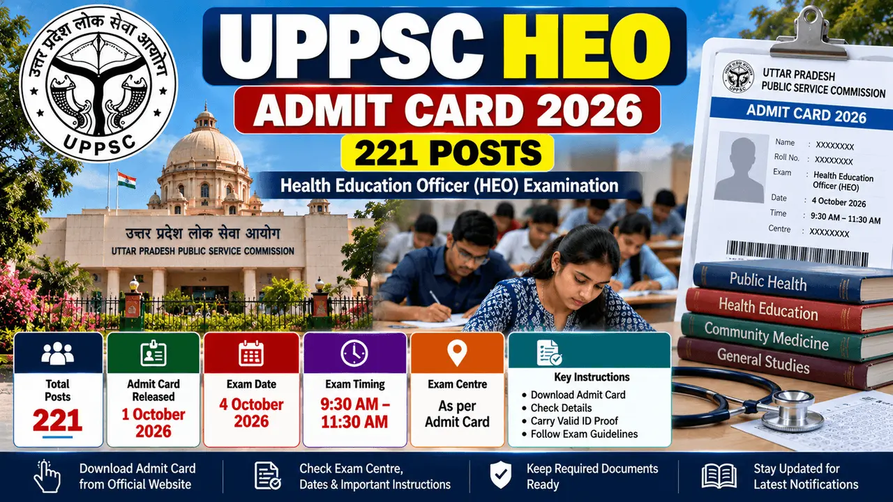 UPPSC HEO Admit Card 2026 – Health Education Officer exam and download guide