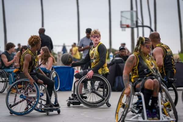 Wheelchair basketball athletes competing, illustrating adaptive sports at multi-sport para games